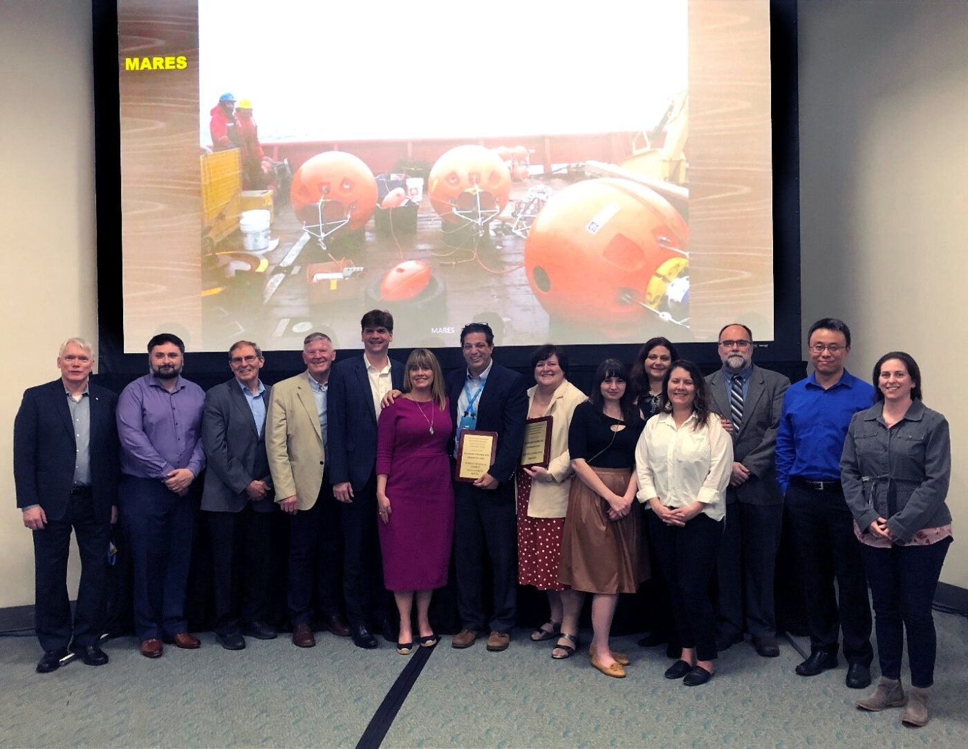 Members of the MARES team at the NOPP Excellence in Partnering Award Ceremony, San Diego, California, Feb 20, 2020